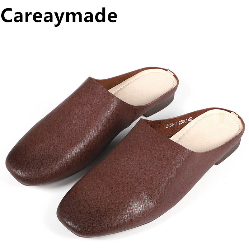 Summer Clothing Korea - Careaymade-pantofole da donna in vera pelle