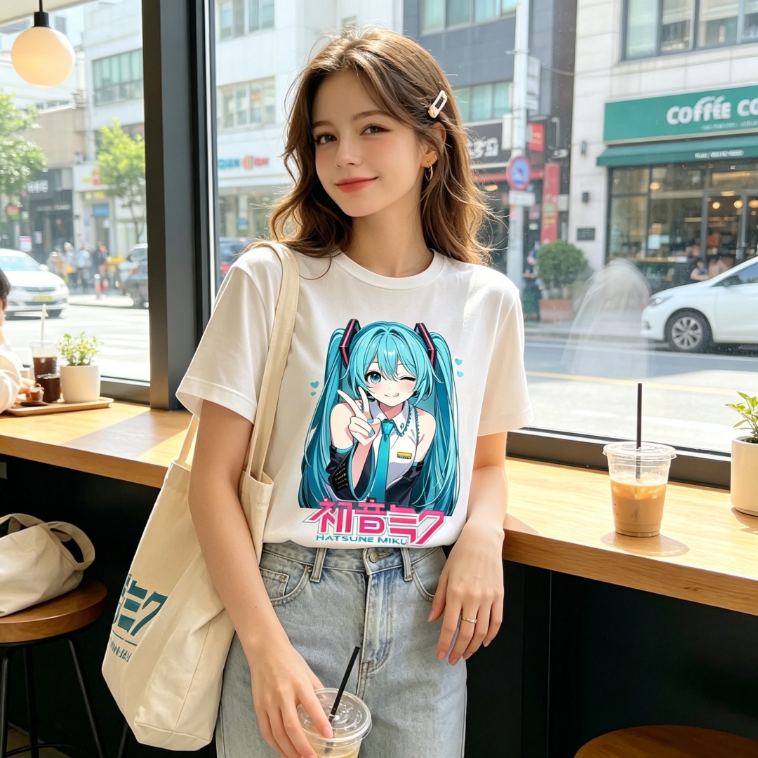 Summer Youth Clothing - T-shirt grafica Kawaii Miku per bambini,