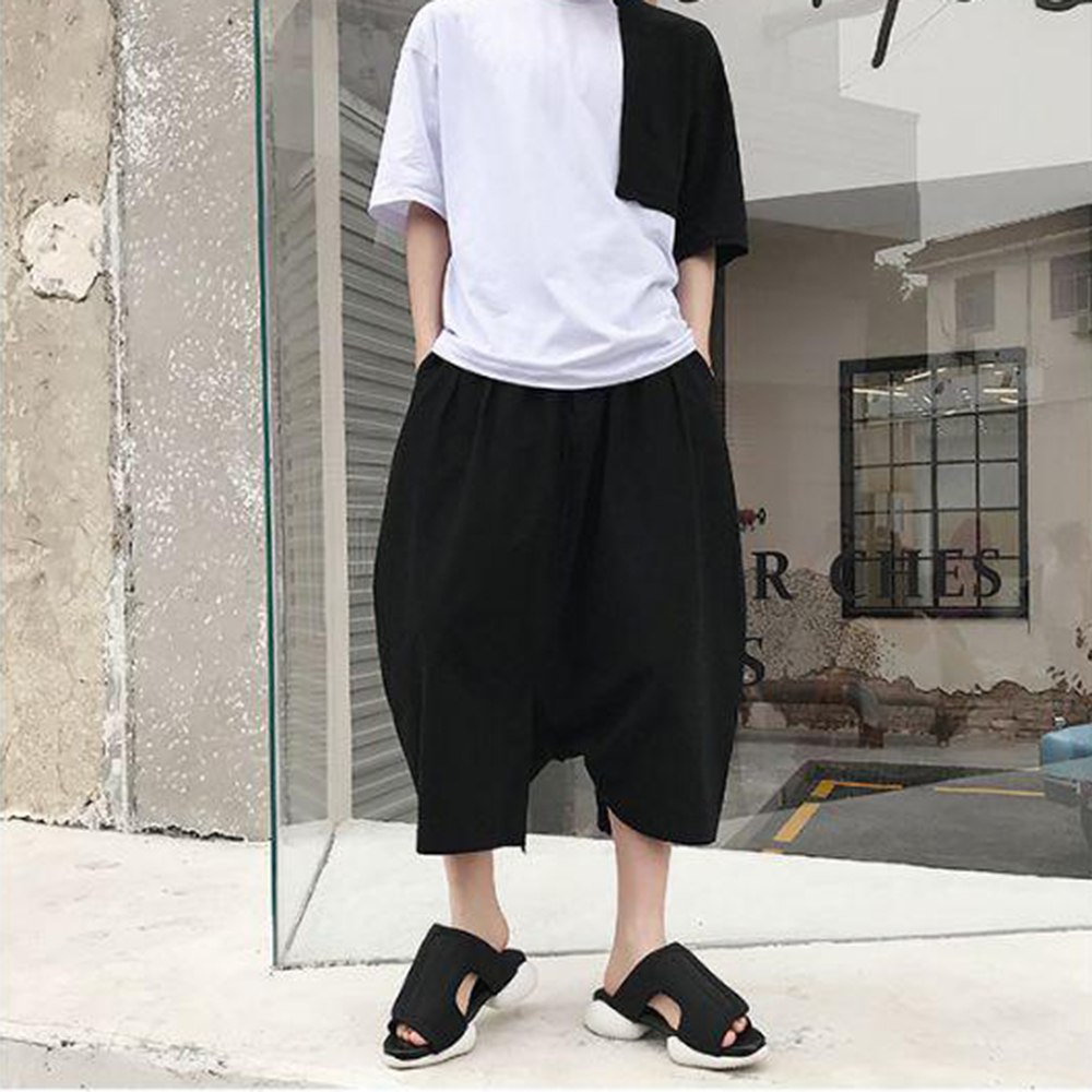 Summer Youth Clothing - Pantaloni Capri Harem Larghi da Uomo,