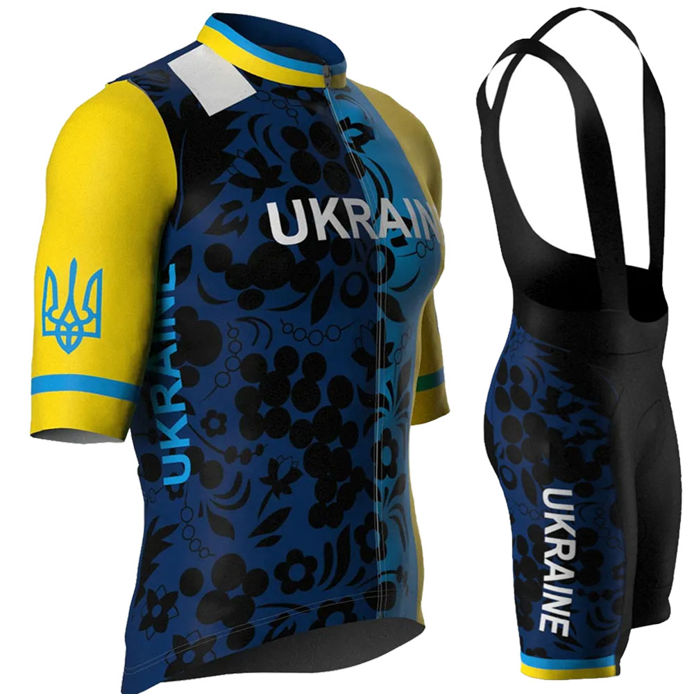 Summer Clothing Sale Men - Completo da Ciclismo della Nazionale Ucraina