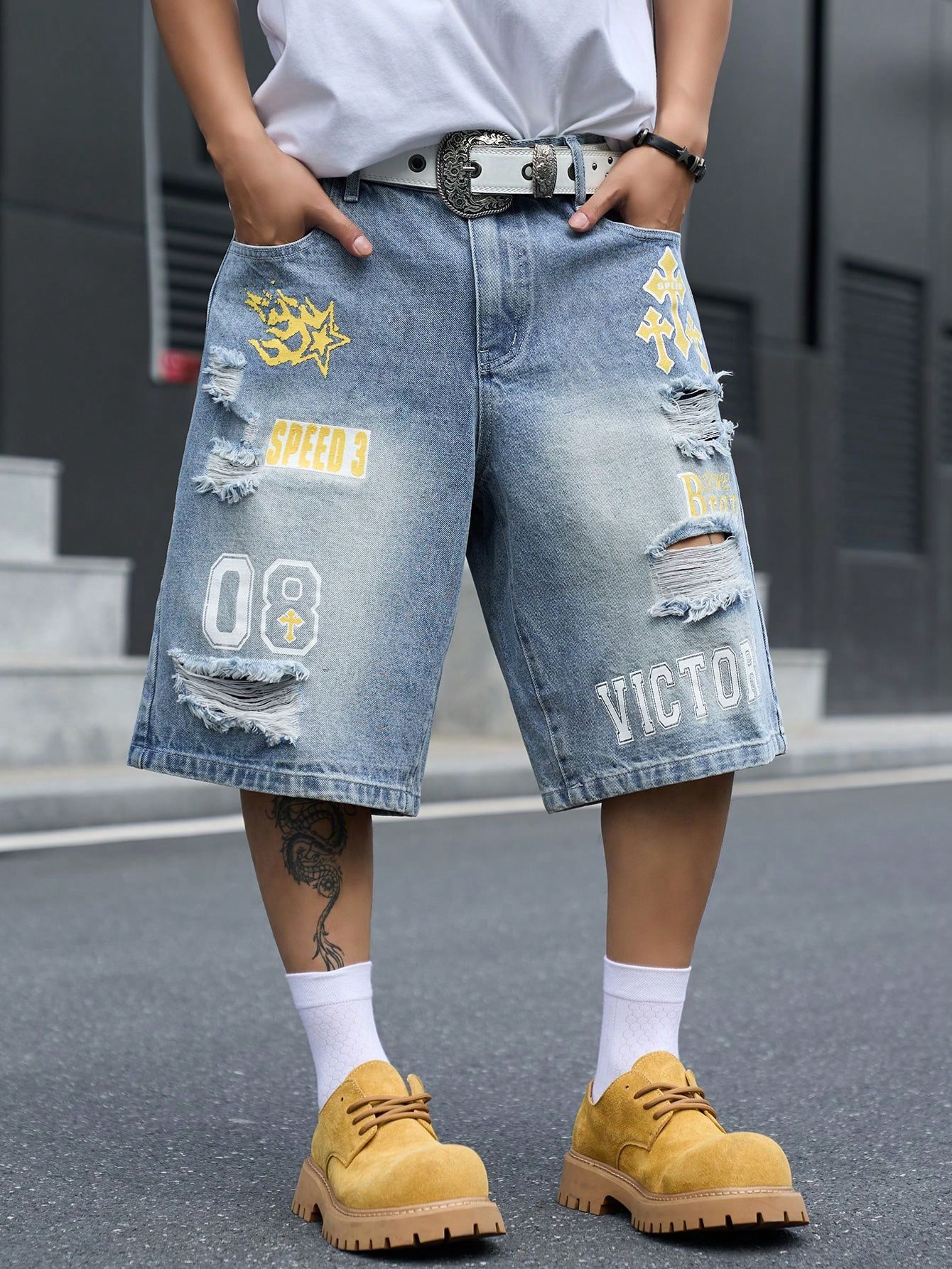 Summer Quotes - Bermuda in denim da uomo a