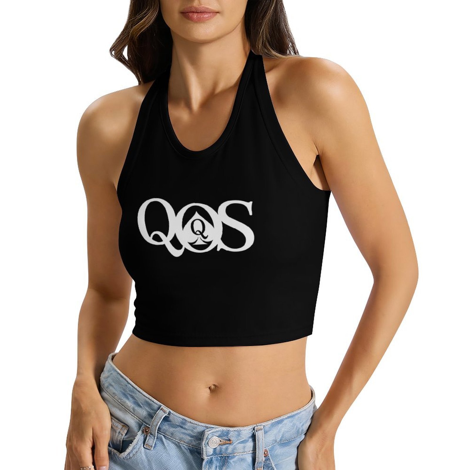 Top da donna con stampa QOS, c - Halter Neck Top recensione e prezzo