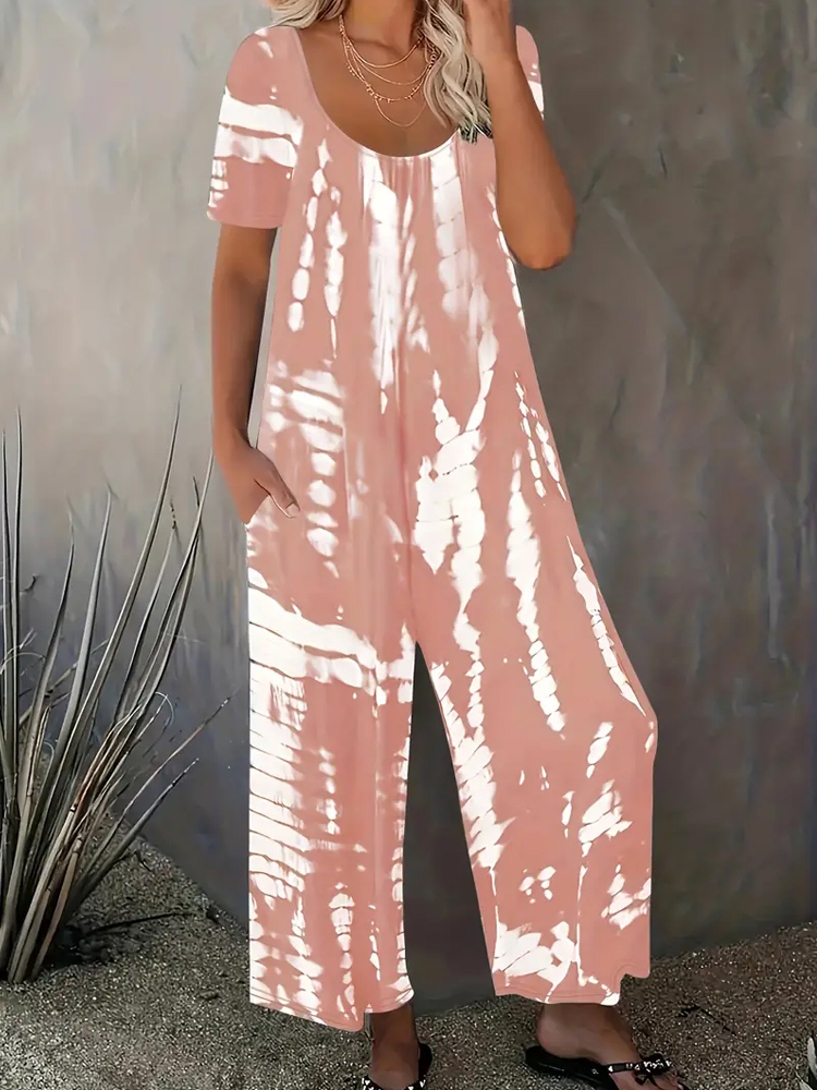 Tuta girocollo stampata a righ - Summer Clothing Plus Size recensione e prezzo